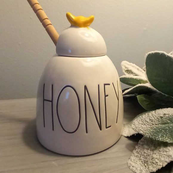 Rae Dunn Other - Rae Dunn Ceramic honey pot with honeycomb spoon